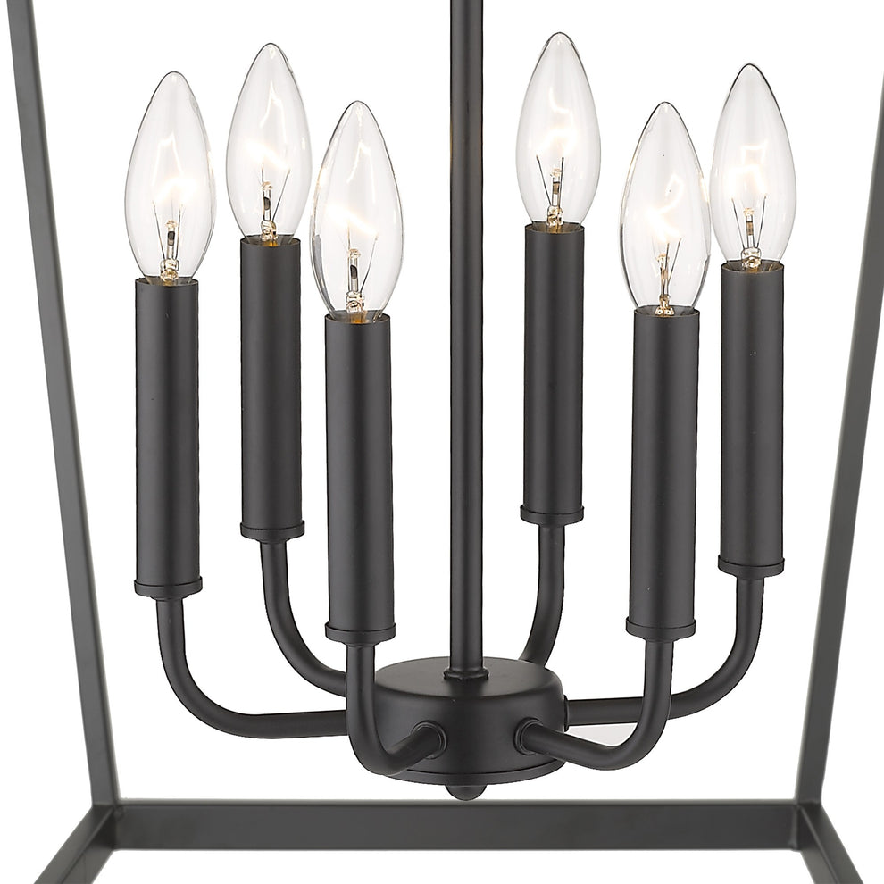 Kennedy 6-Light Matte Black Pendant By Homeroots | Pendant Lamps | Modishstore - 6