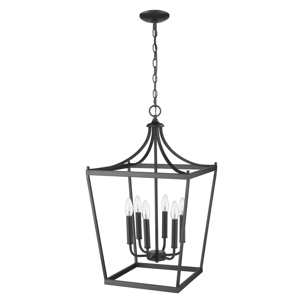 Kennedy 6-Light Matte Black Pendant By Homeroots | Pendant Lamps | Modishstore - 7