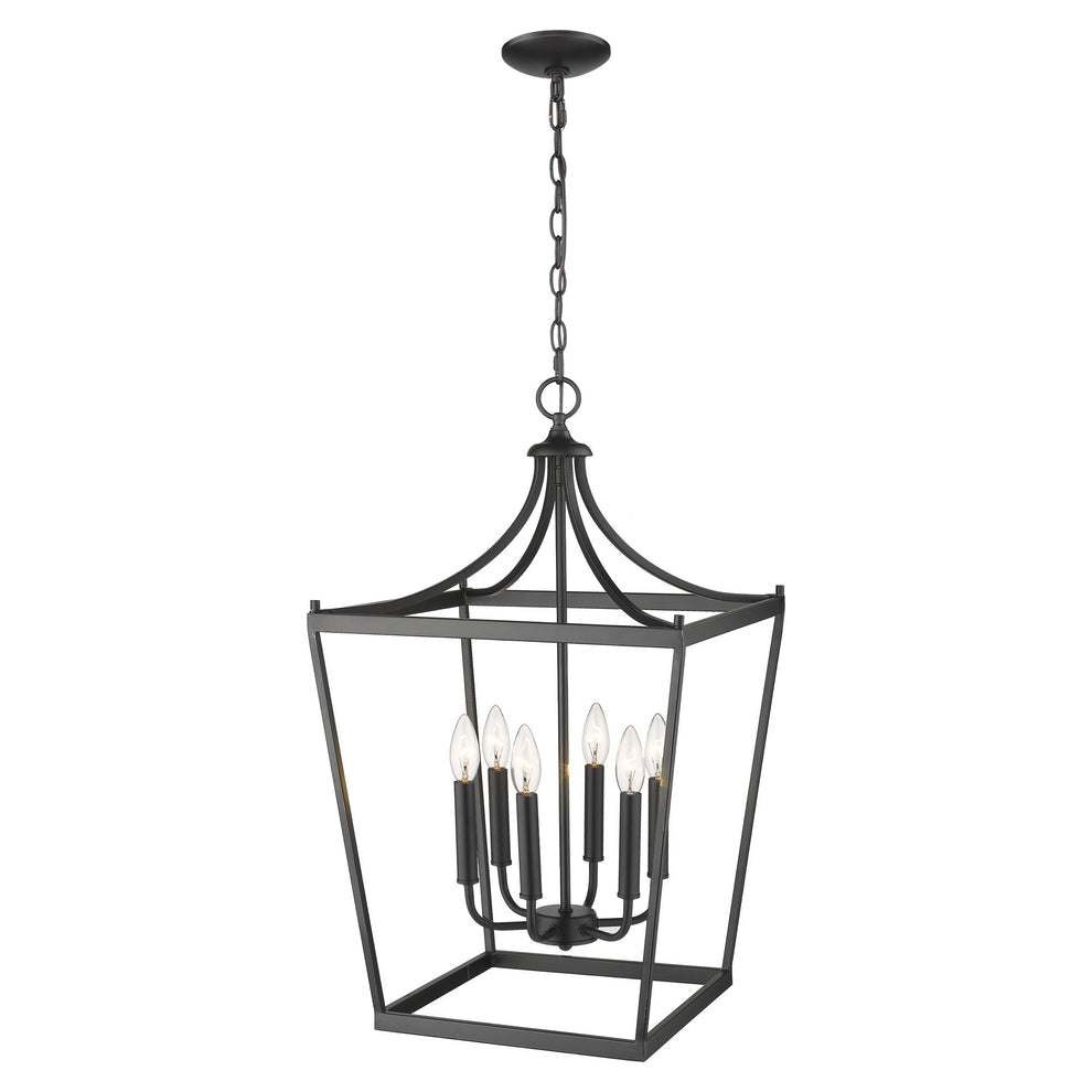 Kennedy 6-Light Matte Black Pendant By Homeroots | Pendant Lamps | Modishstore - 8