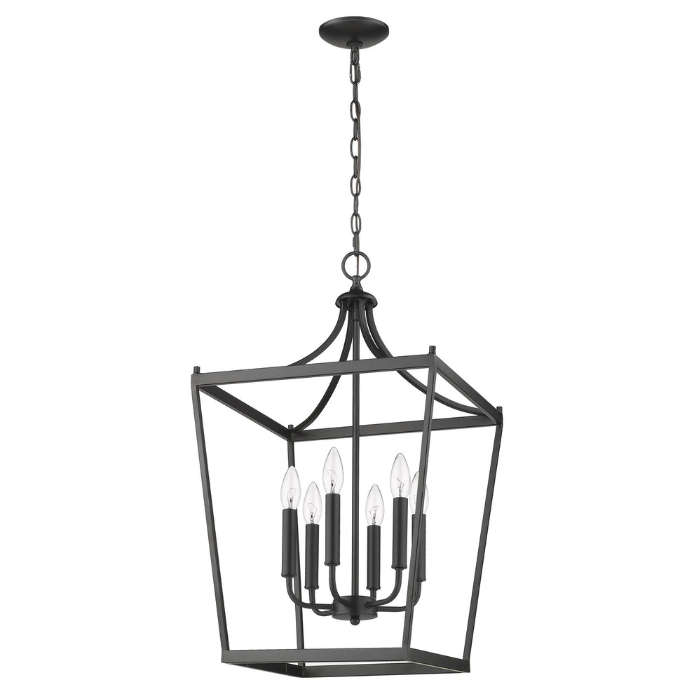 Kennedy 6-Light Matte Black Pendant By Homeroots | Pendant Lamps | Modishstore - 9