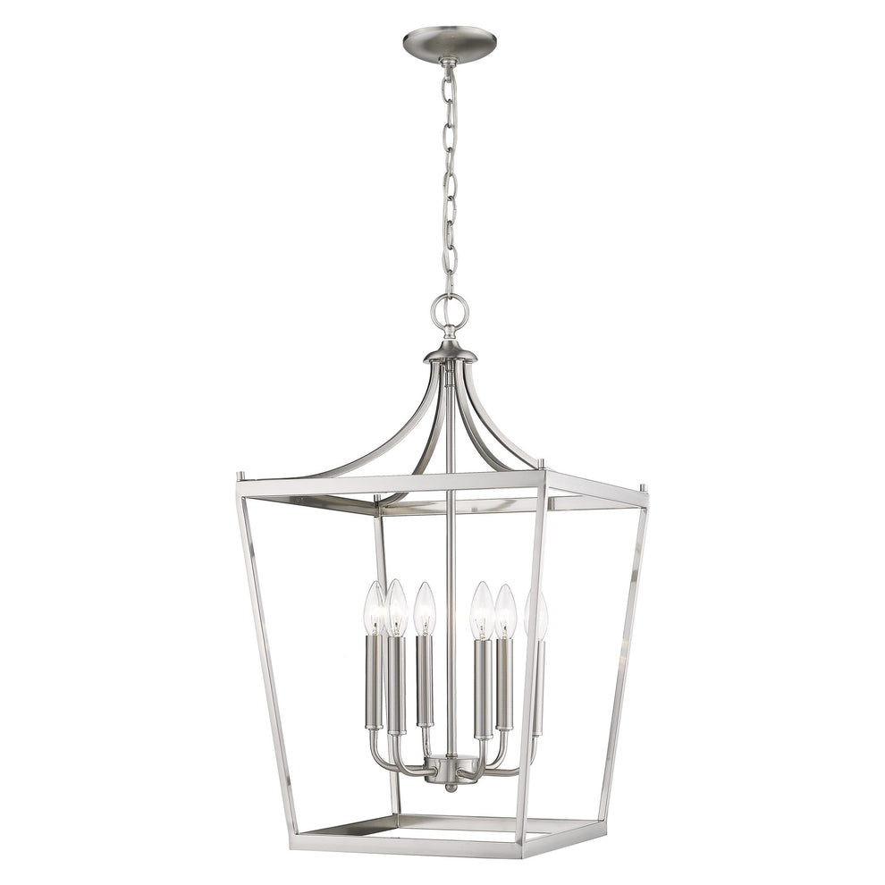 Kennedy 6-Light Satin Nickel Pendant By Homeroots | Pendant Lamps | Modishstore - 2