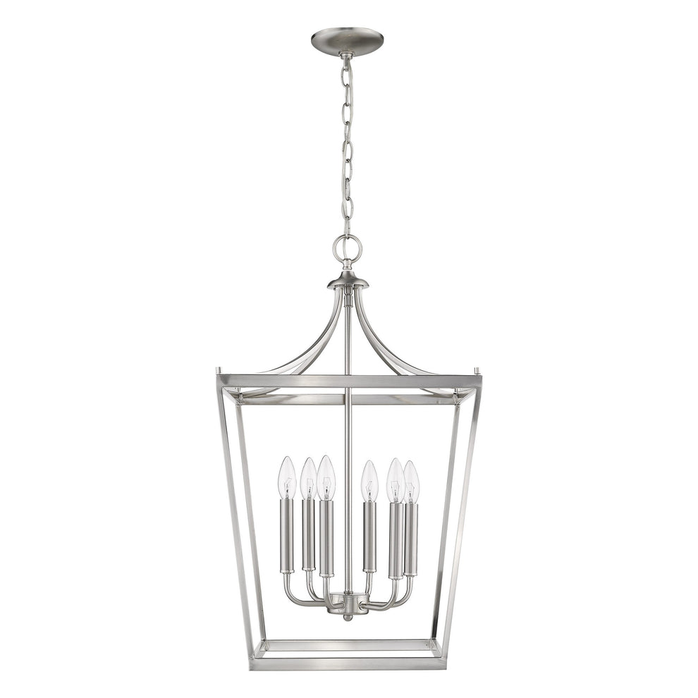 Kennedy 6-Light Satin Nickel Pendant By Homeroots | Pendant Lamps | Modishstore - 3