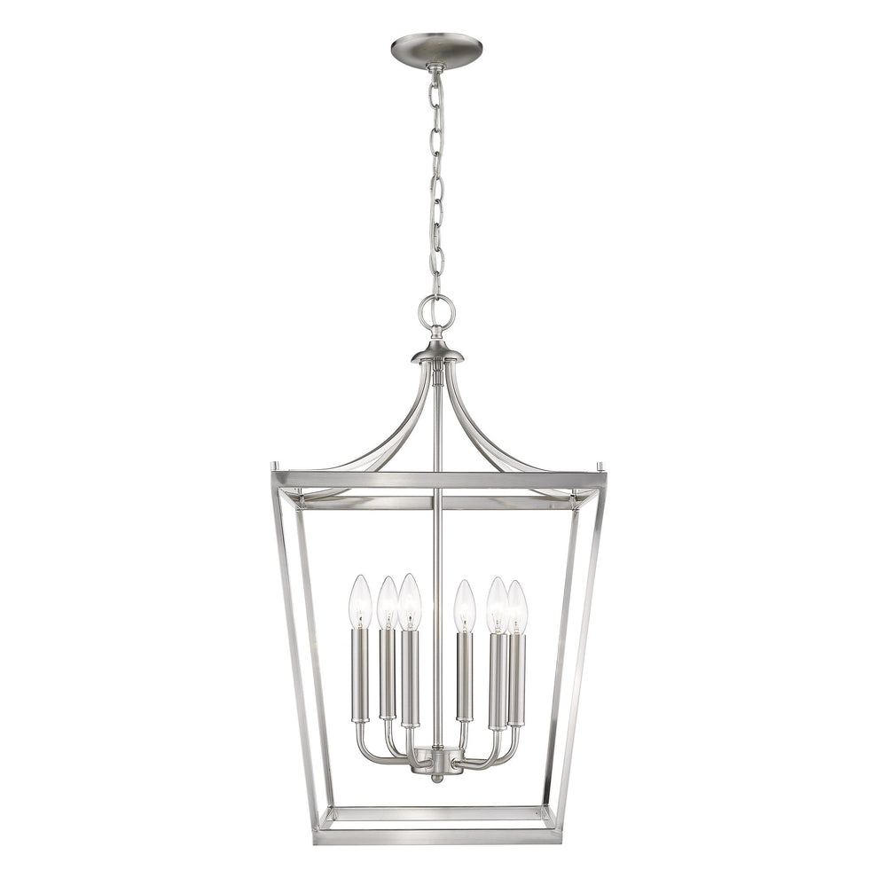Kennedy 6-Light Satin Nickel Pendant By Homeroots | Pendant Lamps | Modishstore - 4