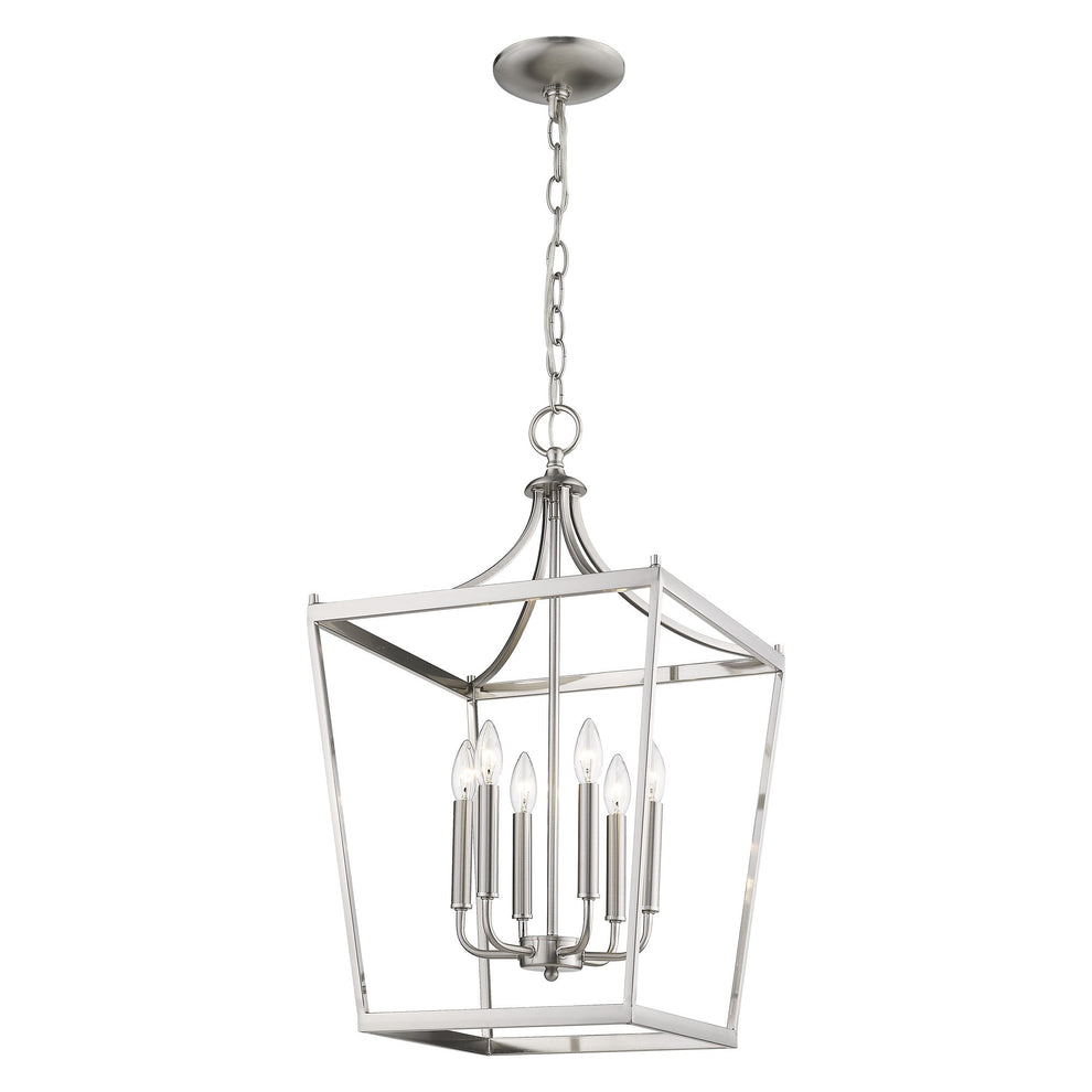 Kennedy 6-Light Satin Nickel Pendant By Homeroots | Pendant Lamps | Modishstore - 5