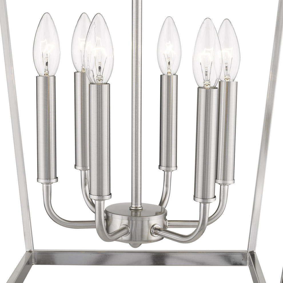 Kennedy 6-Light Satin Nickel Pendant By Homeroots | Pendant Lamps | Modishstore - 6