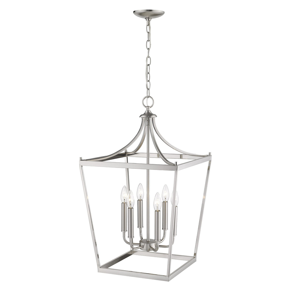 Kennedy 6-Light Satin Nickel Pendant By Homeroots | Pendant Lamps | Modishstore - 8