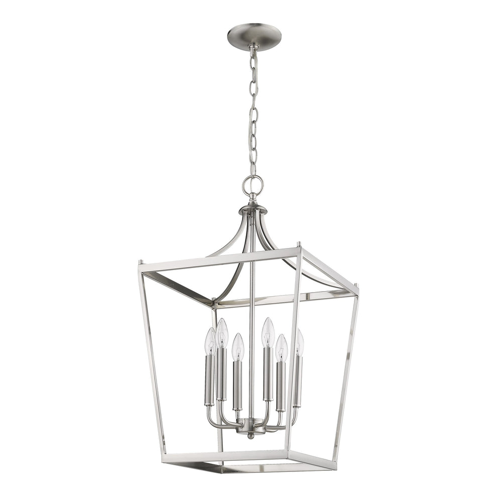 Kennedy 6-Light Satin Nickel Pendant By Homeroots | Pendant Lamps | Modishstore - 9