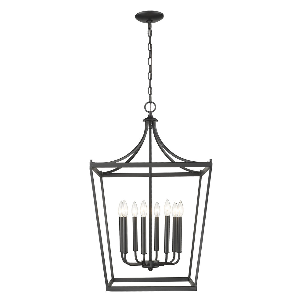 Kennedy 8-Light Matte Black Pendant By Homeroots | Pendant Lamps | Modishstore - 4