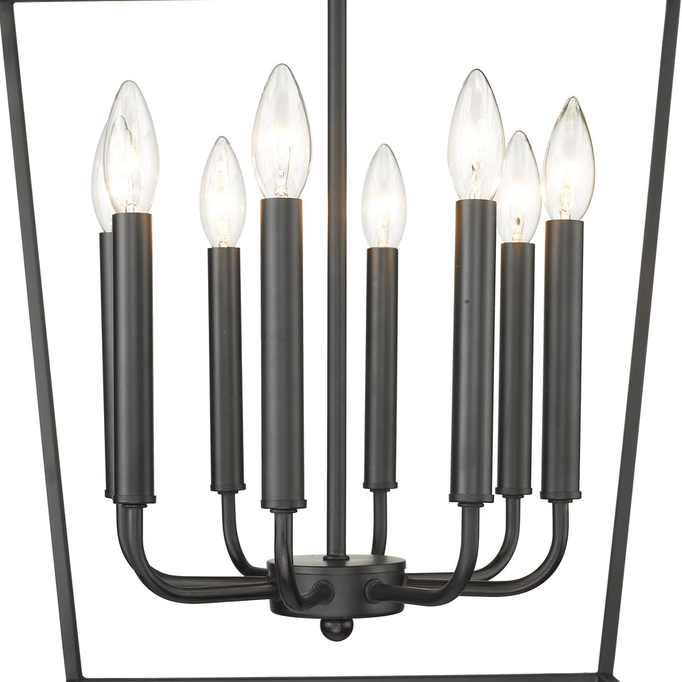 Kennedy 8-Light Matte Black Pendant By Homeroots | Pendant Lamps | Modishstore - 6