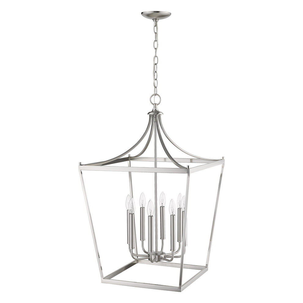 Kennedy 8-Light Satin Nickel Pendant By Homeroots | Pendant Lamps | Modishstore - 7