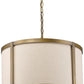 Jessica 4-Light Raw Brass Drum Pendant With Metal Rimmed Fabric Shade By Homeroots