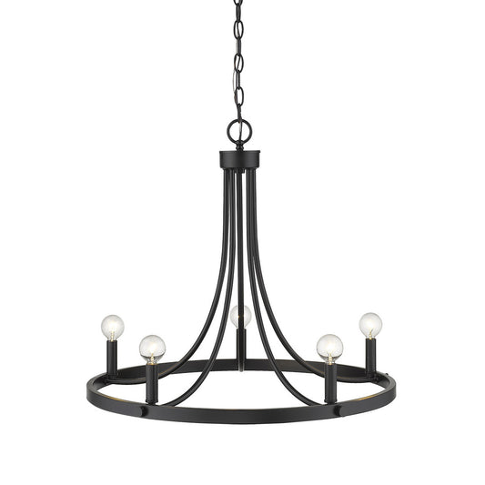 Sawyer 5-Light Matte Black Chandelier By Homeroots | Chandeliers | Modishstore