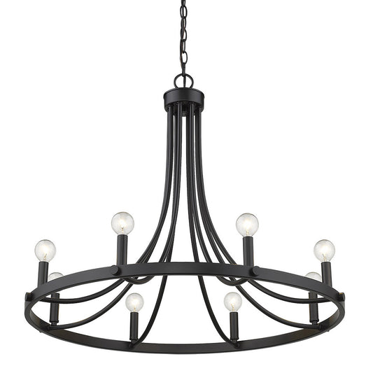 Sawyer 8-Light Matte Black Chandelier By Homeroots | Chandeliers | Modishstore
