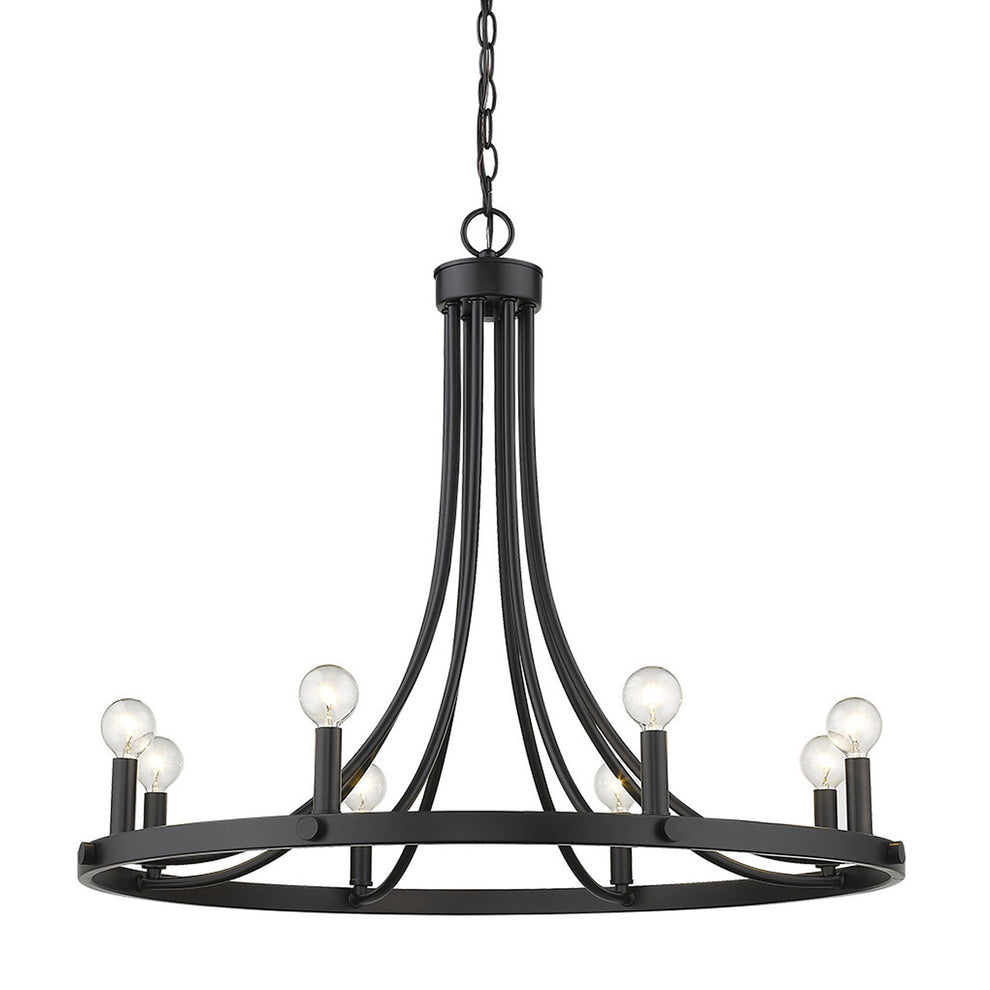 Sawyer 8-Light Matte Black Chandelier By Homeroots | Chandeliers | Modishstore - 2