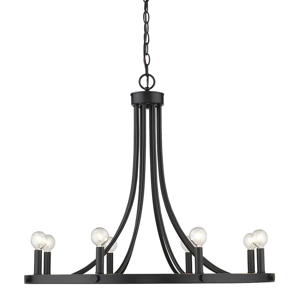 Sawyer 8-Light Matte Black Chandelier By Homeroots | Chandeliers | Modishstore - 3