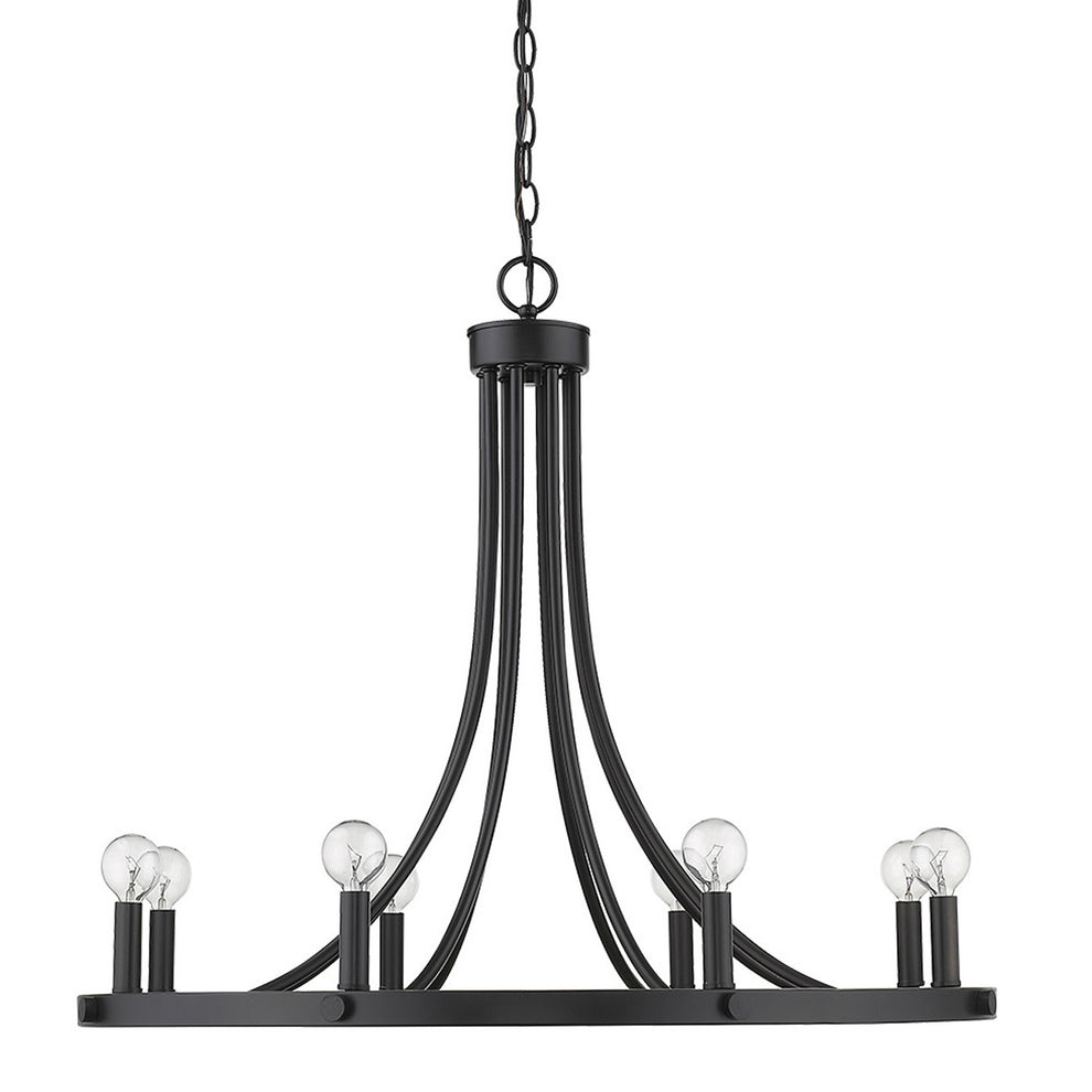 Sawyer 8-Light Matte Black Chandelier By Homeroots | Chandeliers | Modishstore - 4