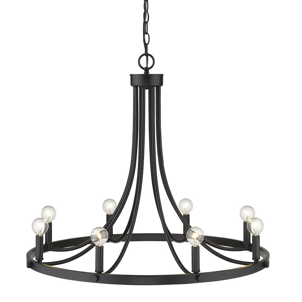 Sawyer 8-Light Matte Black Chandelier By Homeroots | Chandeliers | Modishstore - 5