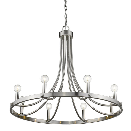 Sawyer 8-Light Satin Nickel Chandelier By Homeroots | Chandeliers | Modishstore