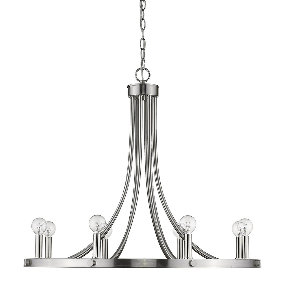 Sawyer 8-Light Satin Nickel Chandelier By Homeroots | Chandeliers | Modishstore - 4