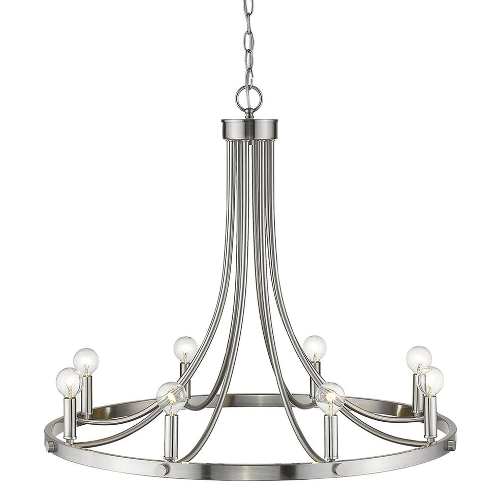 Sawyer 8-Light Satin Nickel Chandelier By Homeroots | Chandeliers | Modishstore - 5