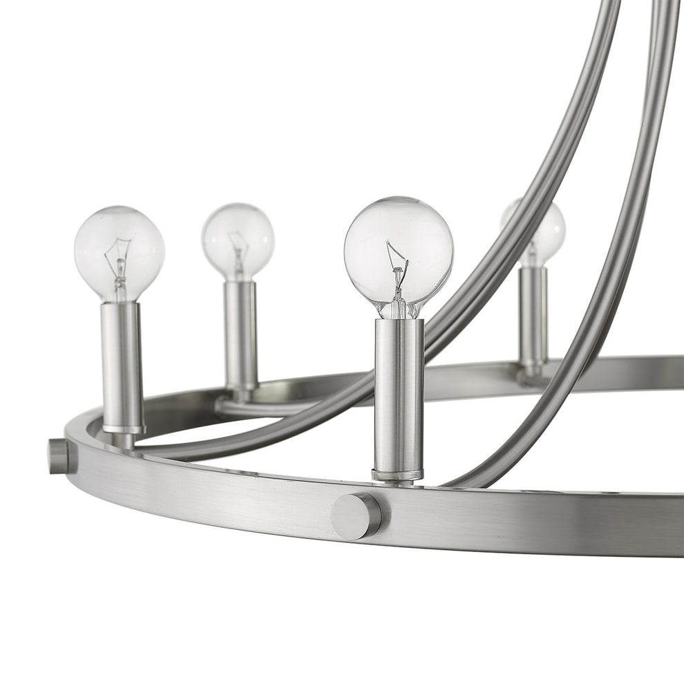 Sawyer 8-Light Satin Nickel Chandelier By Homeroots | Chandeliers | Modishstore - 7