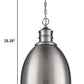 Colby 1-Light Satin Nickel Pendant With Gloss White Interior Shade By Homeroots