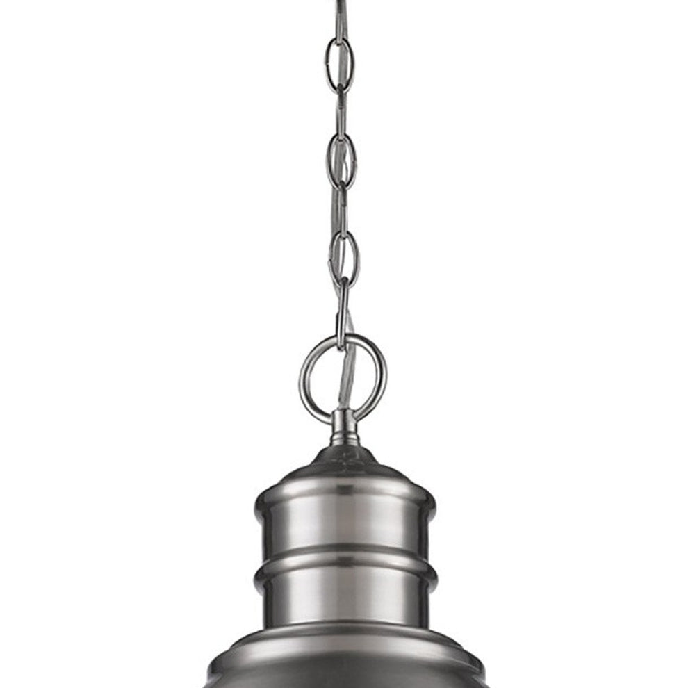 Colby 1-Light Satin Nickel Pendant With Gloss White Interior Shade By Homeroots | Pendant Lamps | Modishstore - 3
