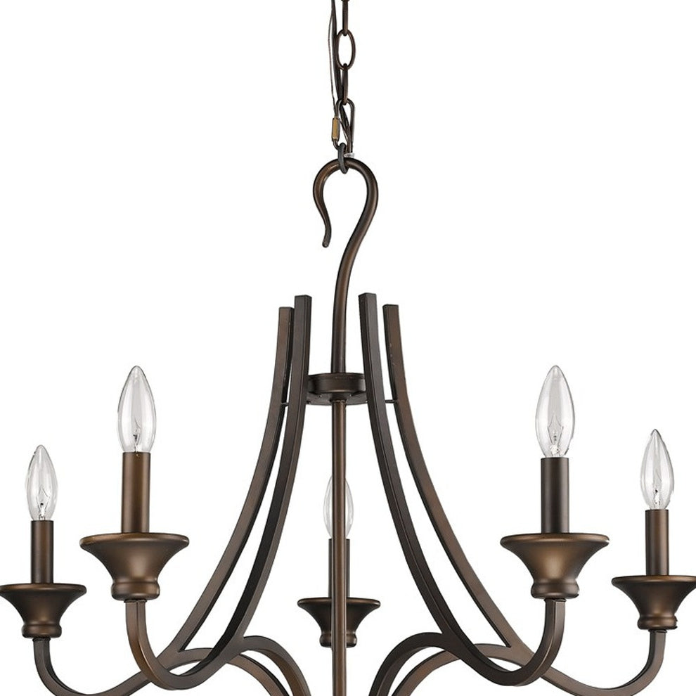 Michelle 5-Light Oil-Rubbed Bronze Chandelier By Homeroots | Chandeliers | Modishstore - 3