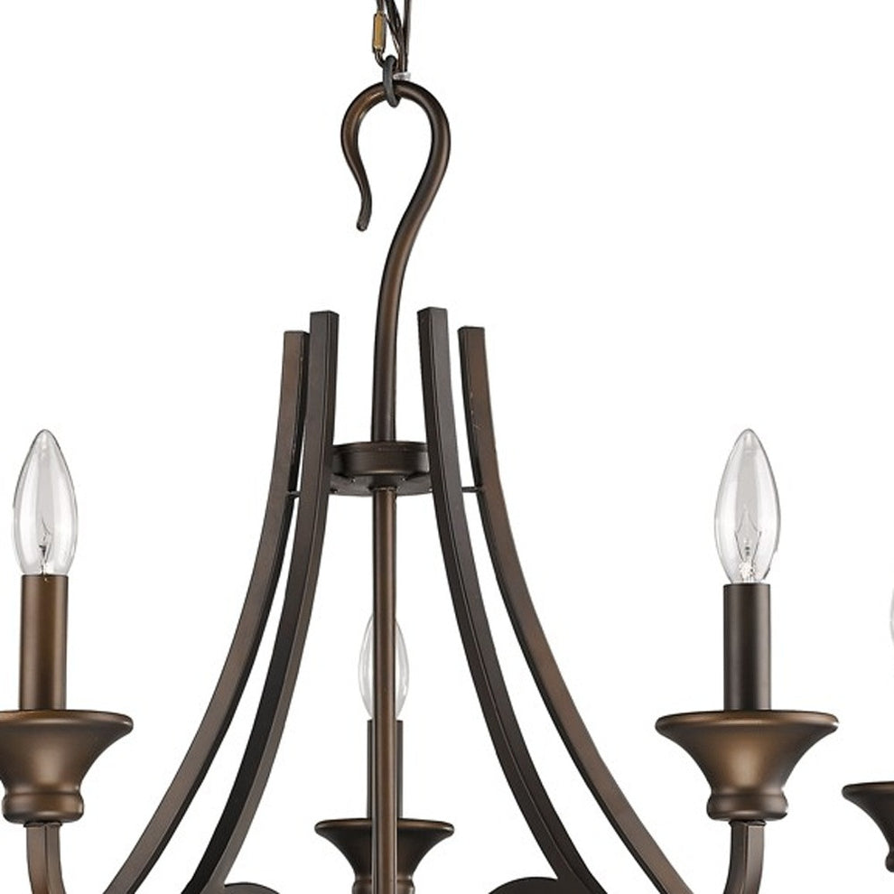 Michelle 5-Light Oil-Rubbed Bronze Chandelier By Homeroots | Chandeliers | Modishstore - 4