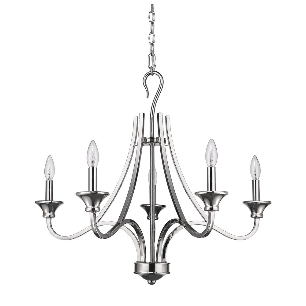 Michelle 5-Light Polished Nickel Chandelier By Homeroots