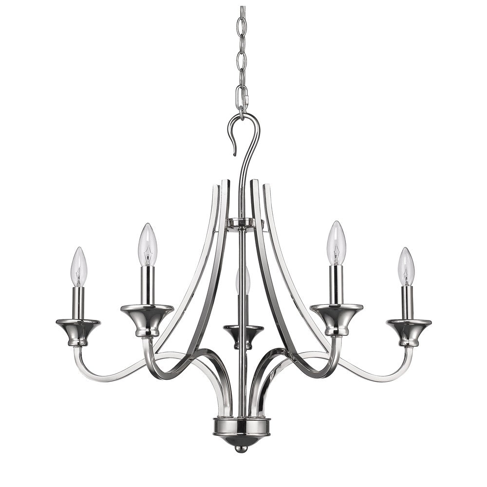 Michelle 5-Light Polished Nickel Chandelier By Homeroots | Chandeliers | Modishstore