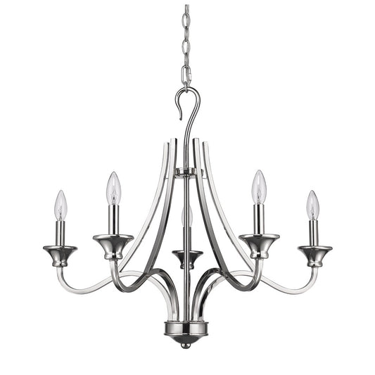 Michelle 5-Light Polished Nickel Chandelier By Homeroots | Chandeliers | Modishstore
