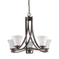 Mia 5-Light Oil-Rubbed Bronze Chandelier With Etched Glass Shades By Homeroots