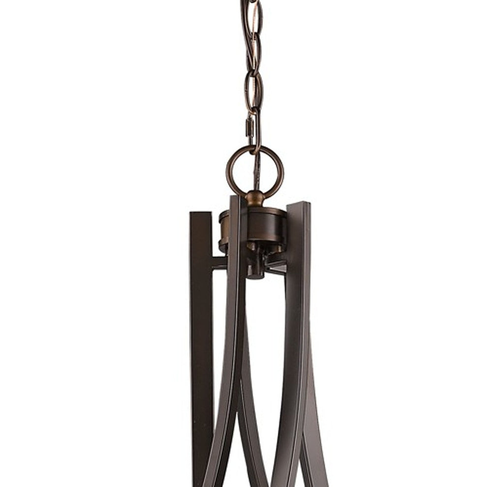 Mia 5-Light Oil-Rubbed Bronze Chandelier With Etched Glass Shades By Homeroots | Chandeliers | Modishstore - 4