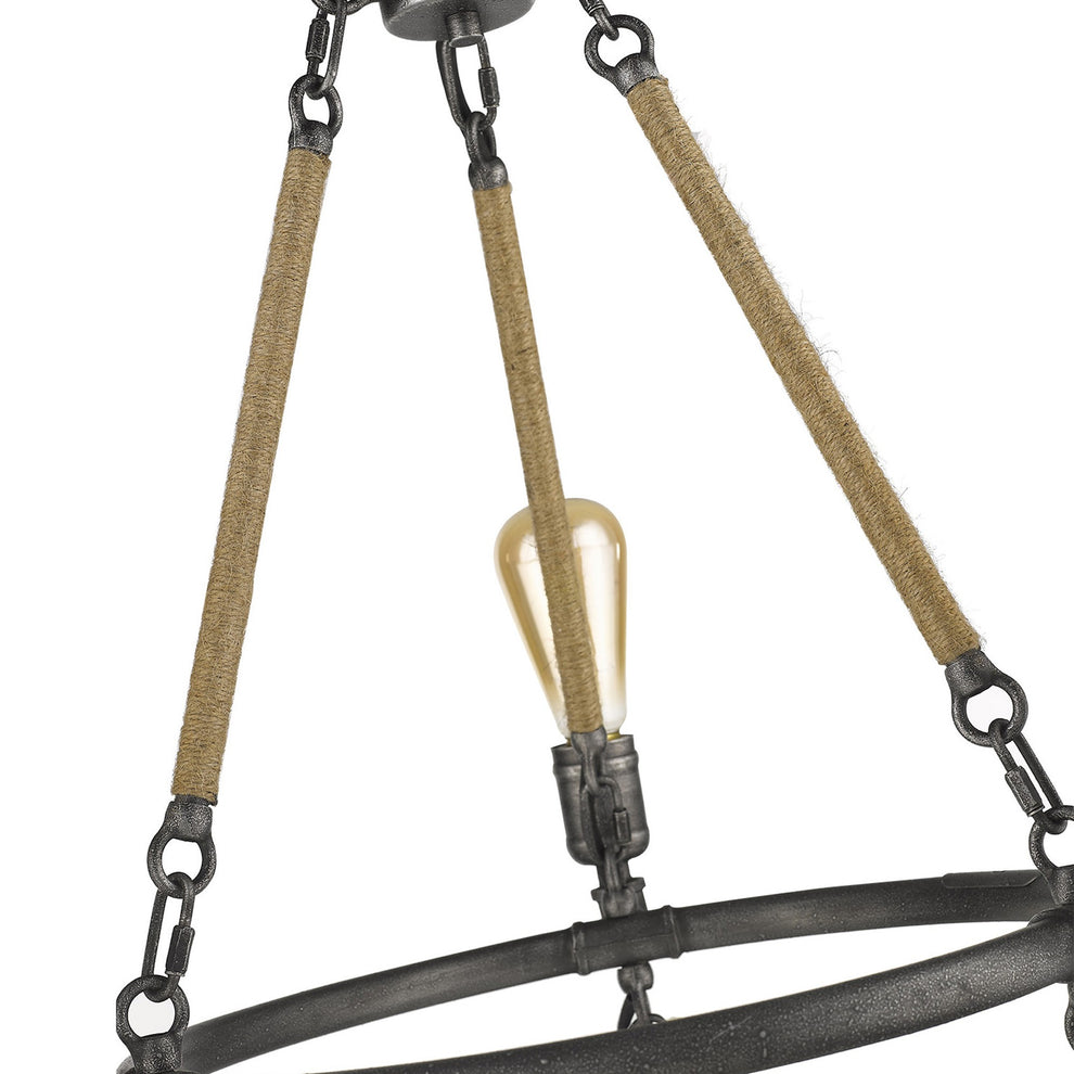 Grayson 9-Light Antique Gray Chandelier By Homeroots | Chandeliers | Modishstore - 5