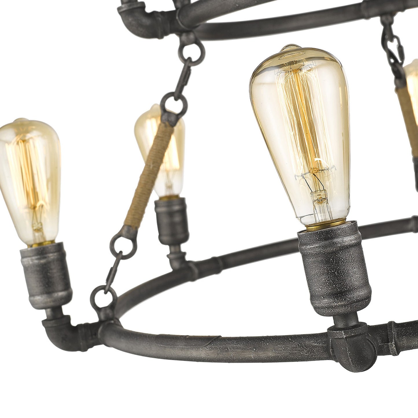 Grayson 9-Light Antique Gray Chandelier By Homeroots | Chandeliers | Modishstore - 6