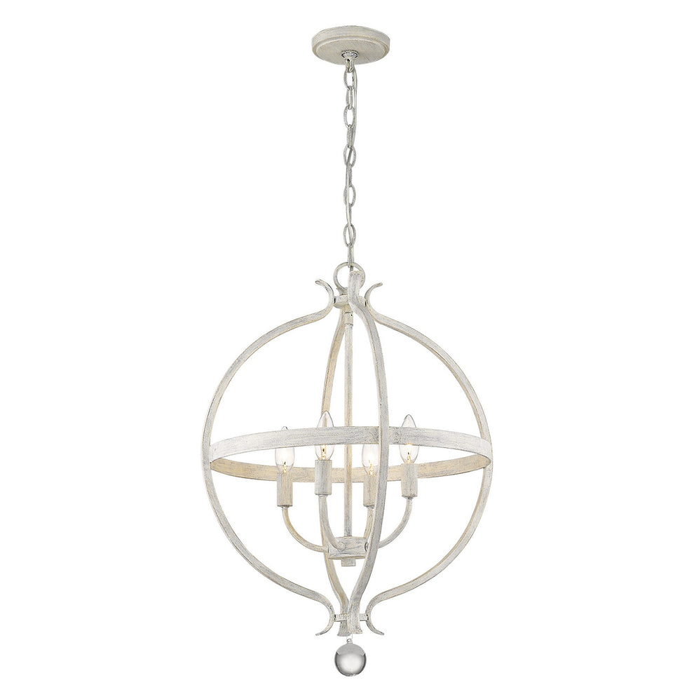 Callie 4-Light Country White Pendant By Homeroots | Pendant Lamps | Modishstore - 3