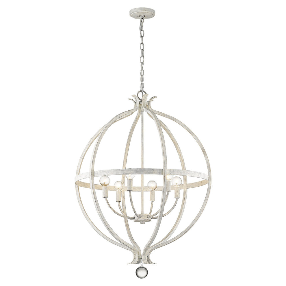 Callie 6-Light Country White Pendant By Homeroots | Pendant Lamps | Modishstore - 2