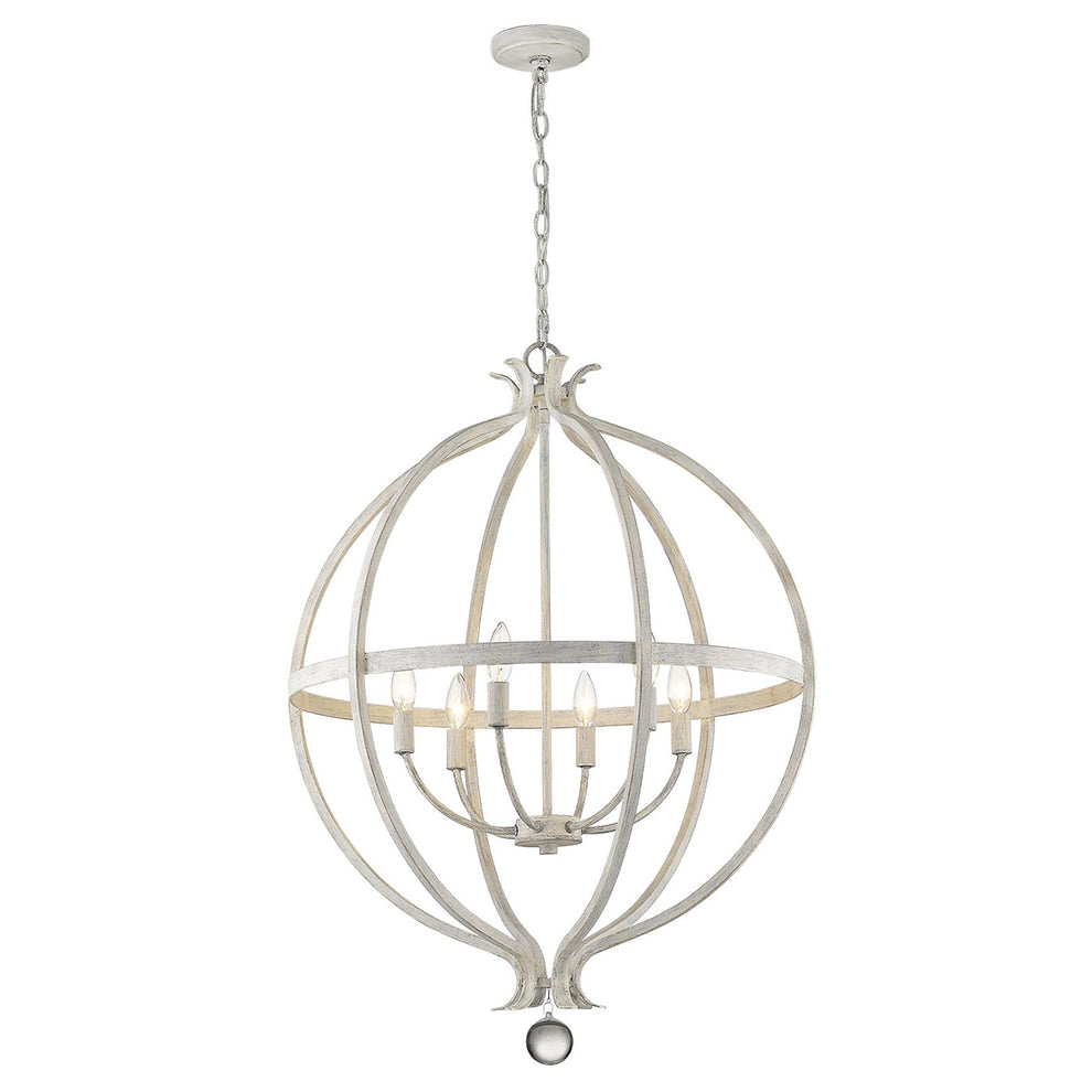 Callie 6-Light Country White Pendant By Homeroots | Pendant Lamps | Modishstore - 3