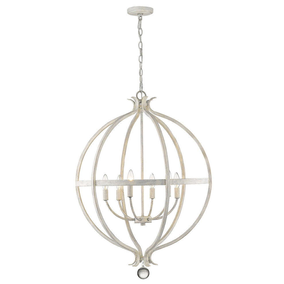 Callie 6-Light Country White Pendant By Homeroots | Pendant Lamps | Modishstore - 4