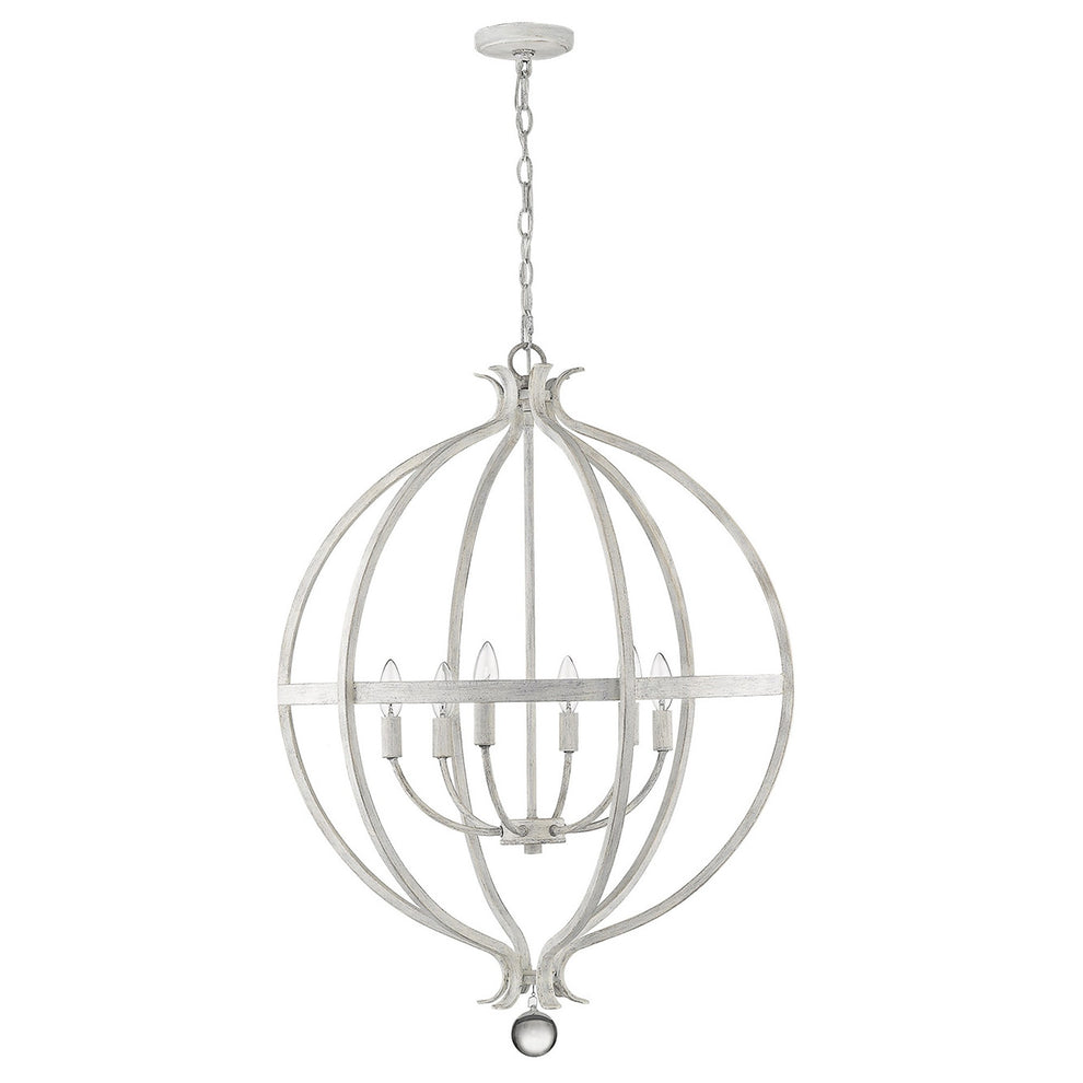 Callie 6-Light Country White Pendant By Homeroots | Pendant Lamps | Modishstore - 5