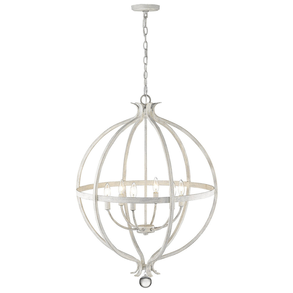 Callie 6-Light Country White Pendant By Homeroots | Pendant Lamps | Modishstore - 7