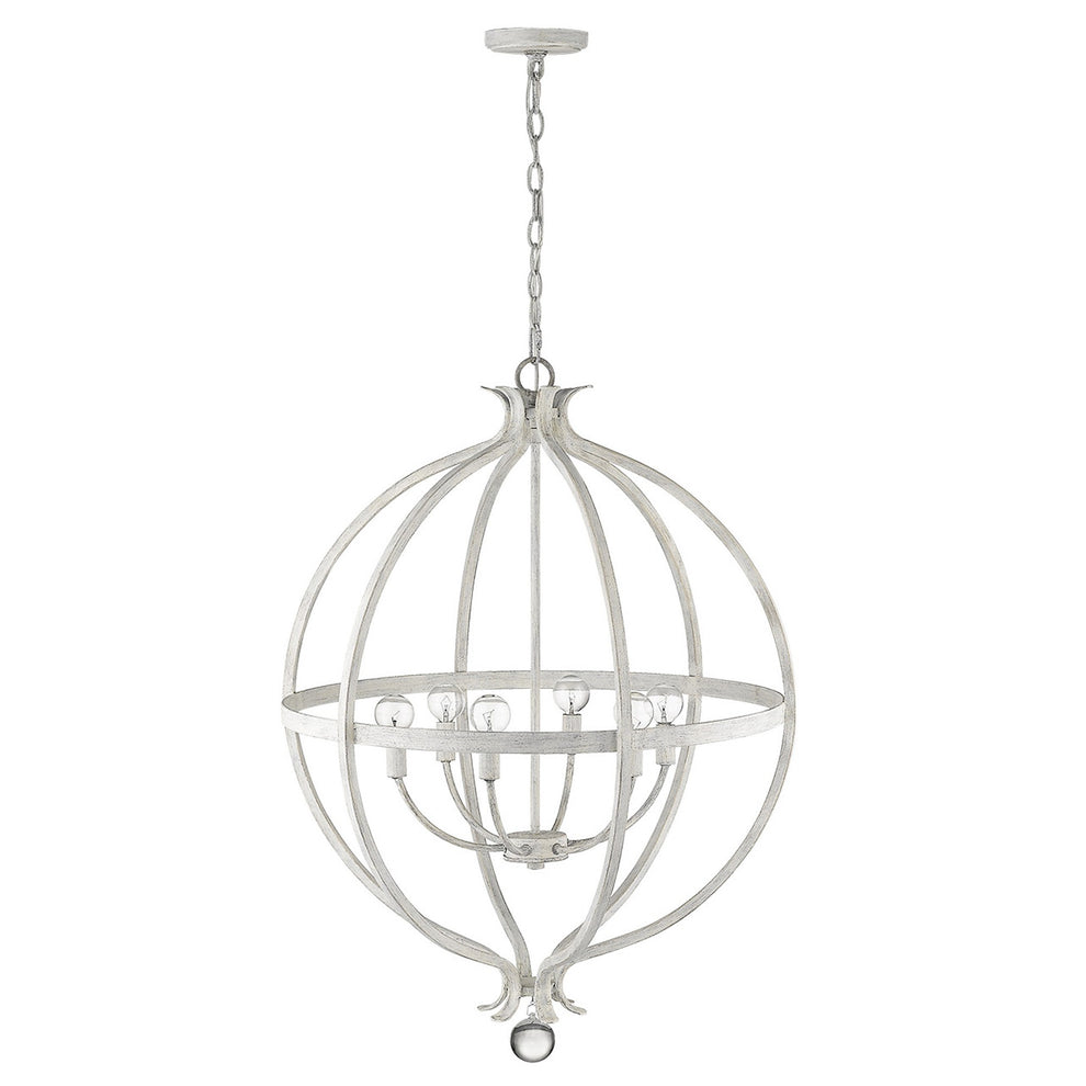 Callie 6-Light Country White Pendant By Homeroots | Pendant Lamps | Modishstore - 8