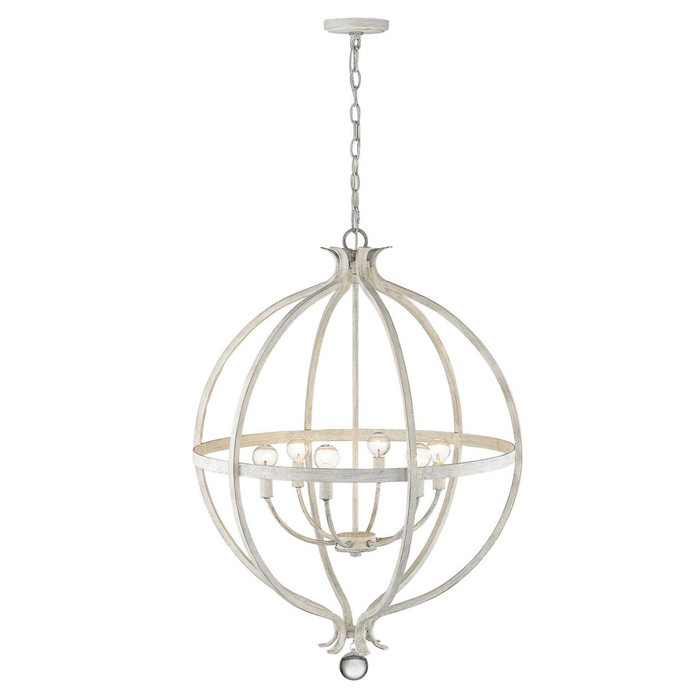 Callie 6-Light Country White Pendant By Homeroots | Pendant Lamps | Modishstore - 9