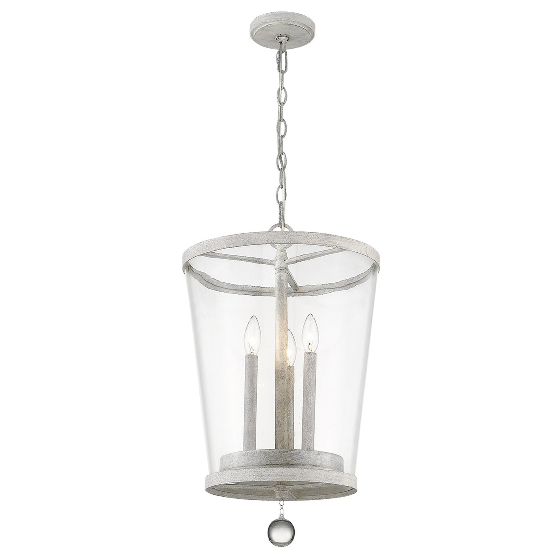 Callie 3-Light Country White Foyer Pendant By Homeroots | Pendant Lamps | Modishstore - 2