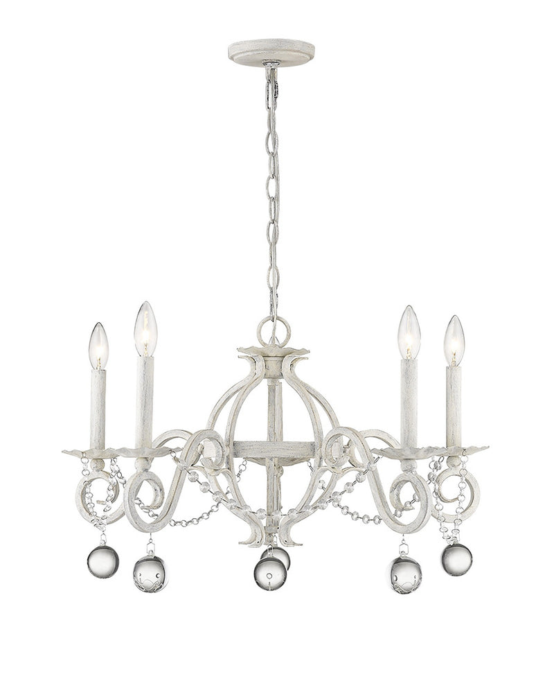 Callie 5-Light Country White Chandelier By Homeroots | Chandeliers | Modishstore