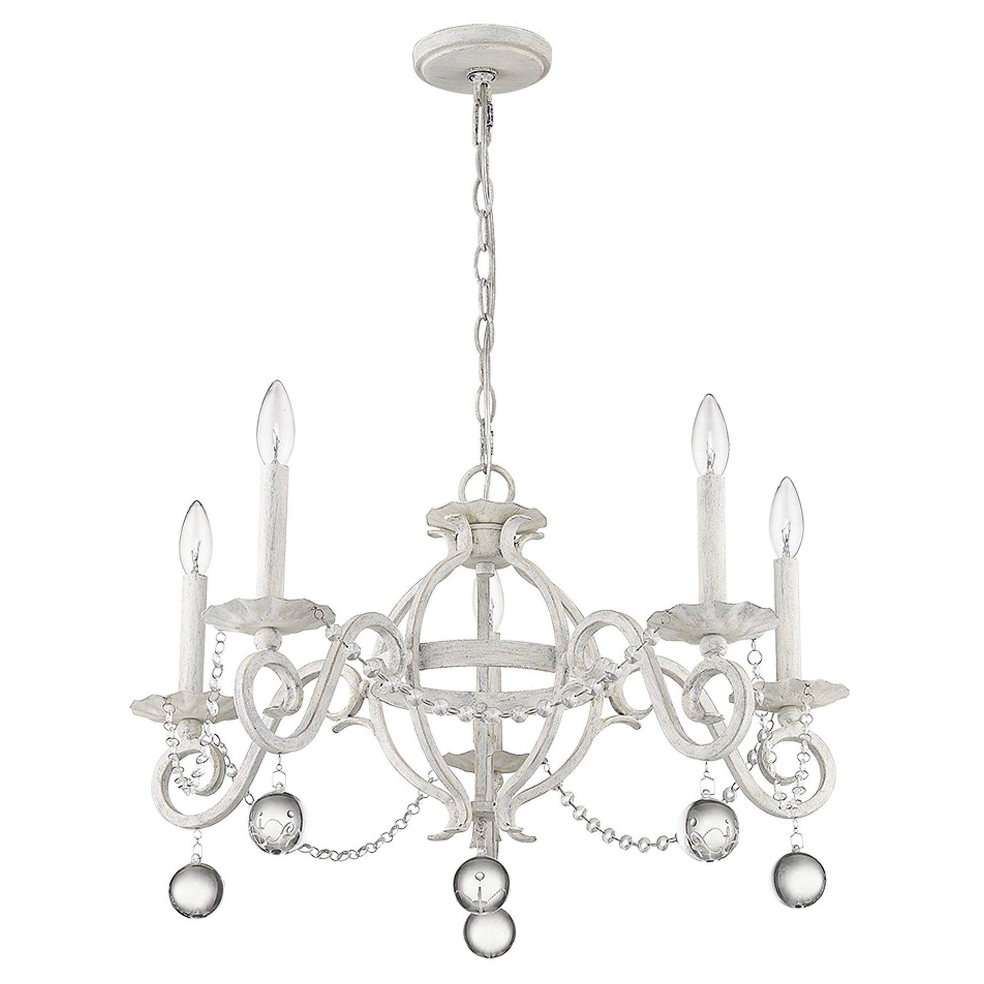 Callie 5-Light Country White Chandelier By Homeroots | Chandeliers | Modishstore - 4