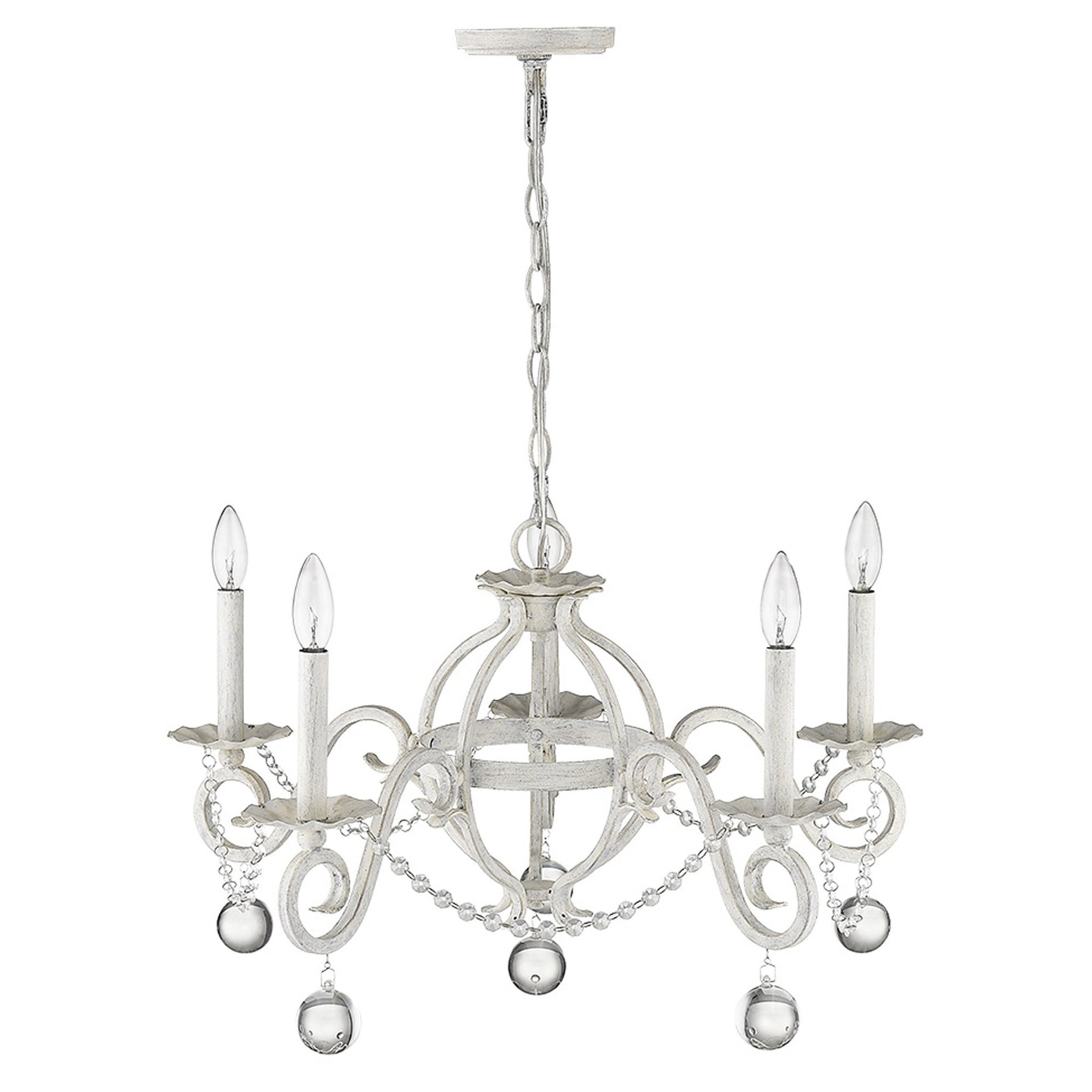 Callie 5-Light Country White Chandelier By Homeroots | Chandeliers | Modishstore - 5