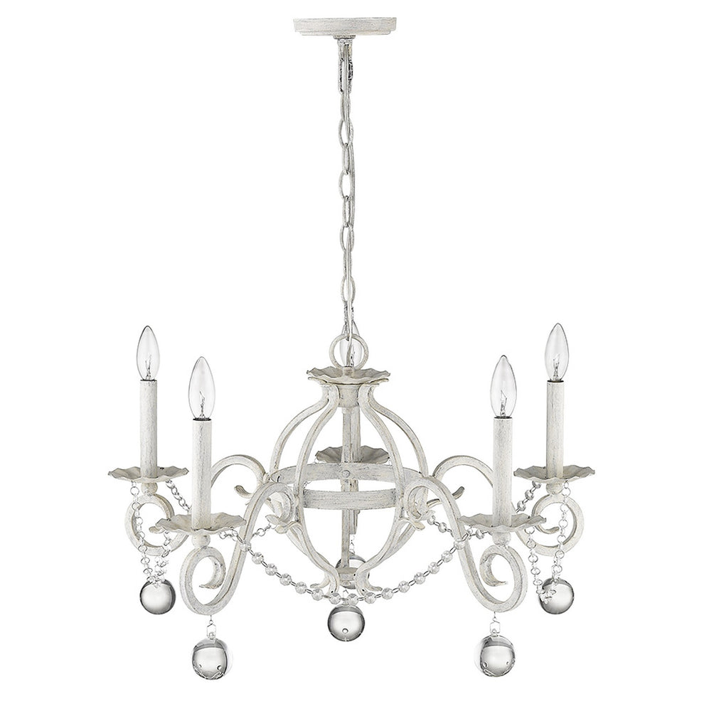 Callie 5-Light Country White Chandelier By Homeroots | Chandeliers | Modishstore - 5