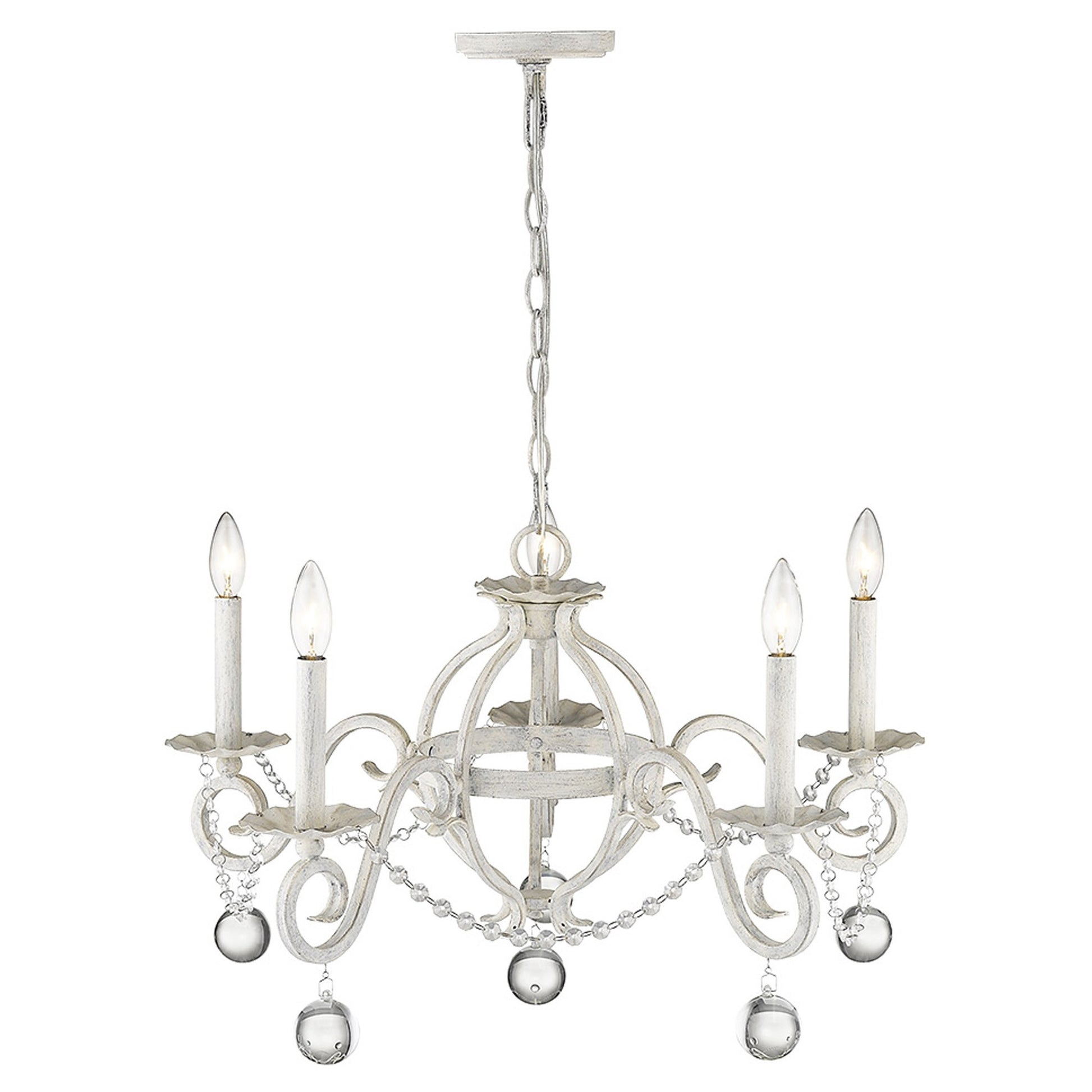 Callie 5-Light Country White Chandelier By Homeroots | Chandeliers | Modishstore - 6